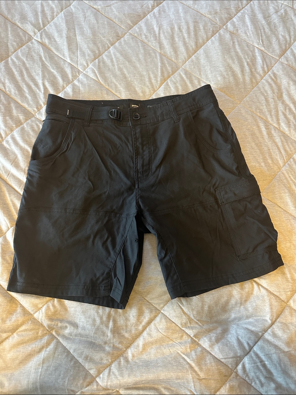 Prana Black Men's Cargo Shorts with Integrated Belt Loop